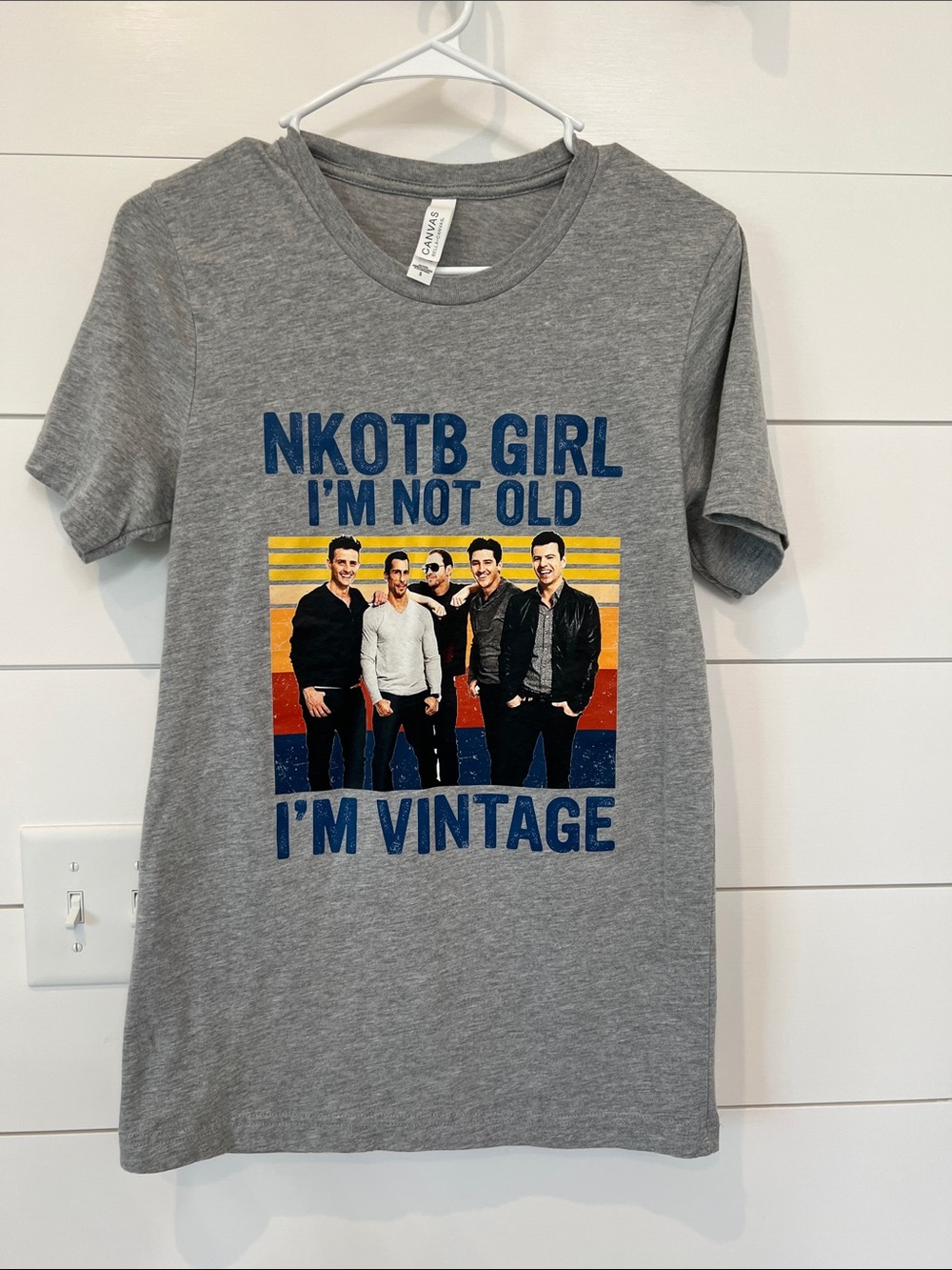 NKOTB Women’s Grey Graphic Tee - Vintage Band Print